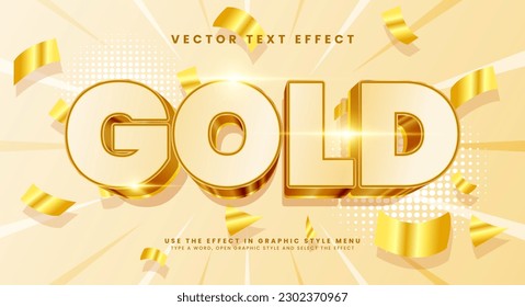 Gold editable text style effect. Vector text effect with luxury concept