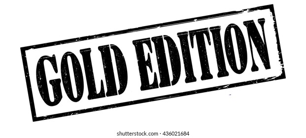 gold edition grunge stamp, vector illustration