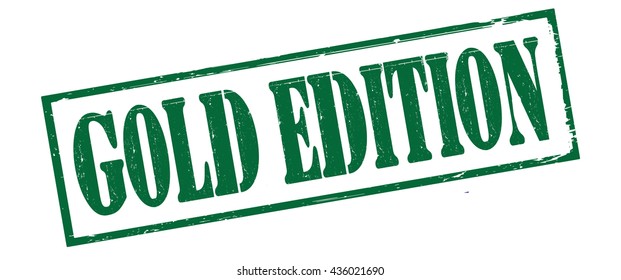 gold edition grunge stamp, vector illustration