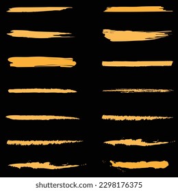 Gold edition set of underlines texture hand drawn vector eps 10