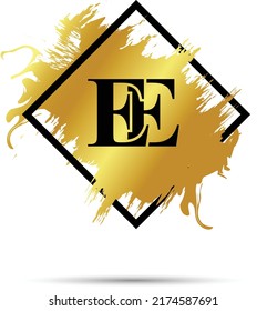 Gold EE logo symbol vector art design