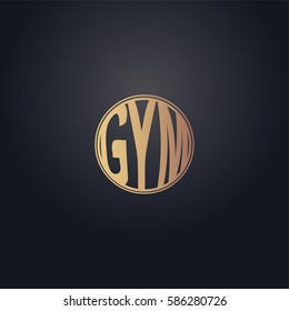 Gold effect inflated gym text vector logo