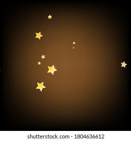 Fondo de color marrón vectorial con efecto dorado. Textura brillante de Navidad. Patrón Estrella. Papel tapiz de brillo amarillo.