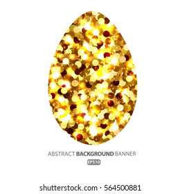 gold egg glitter isolated on white background  Vector EPS 10