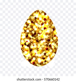 gold egg glitter isolated on white background  Vector EPS 10
