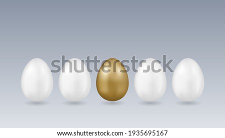gold egg leader between group of white eggs icon