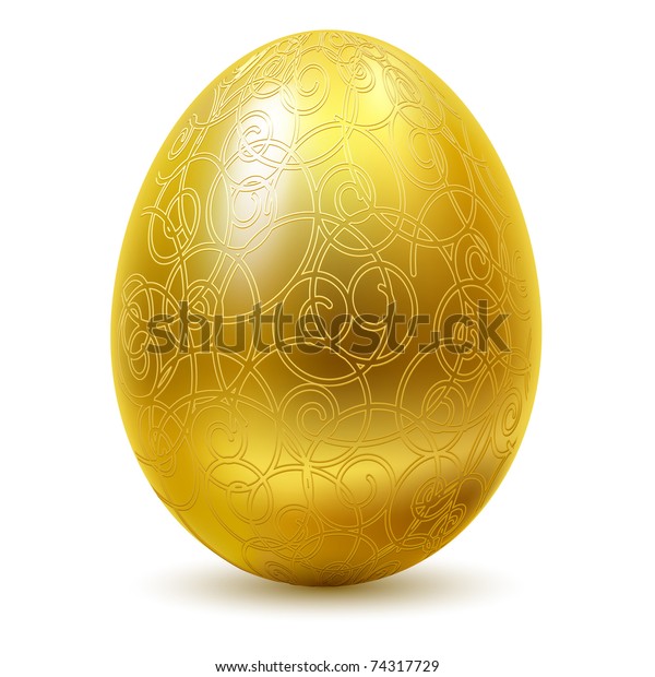 Gold Egg On White Background Stock Vector (Royalty Free) 74317729