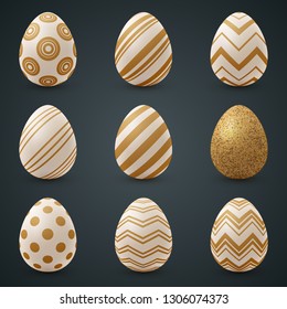 Gold egg and star - seamless template. Vector eps 10