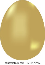 Gold Egg , Vector illustration design, isolated on white background, symbol for your web site design, icon logo, app, UI.