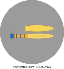 Gold Egyptian dagger. illustration for web and mobile design.
