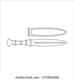 Gold Egyptian dagger. illustration for web and mobile design.
