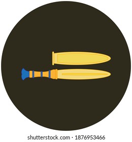 Gold Egyptian dagger. illustration for web and mobile design.