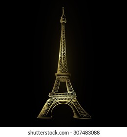 Gold eiffel tower