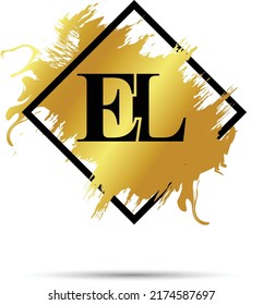 Gold EL logo symbol vector art design