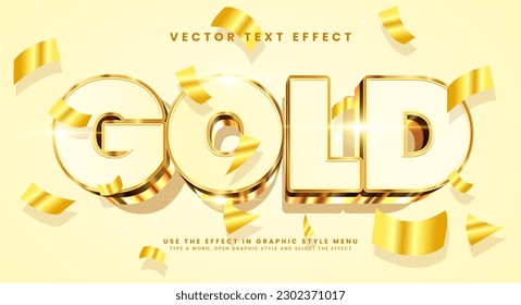 Gold elegant editable text style effect. Vector text effect with luxury concept.