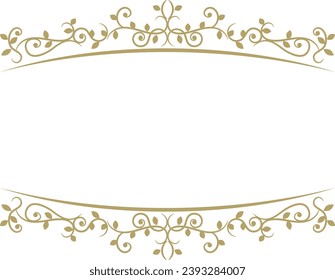 gold elegant frame. Decorative border of plants decorated with leaves.