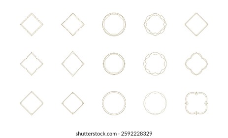 Gold Elegant Geometry Line Frames