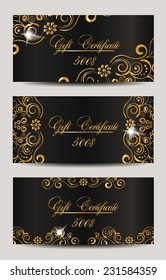 Gold elegant gift certificates