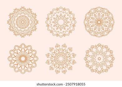 Gold elegant hand draw mandala collection