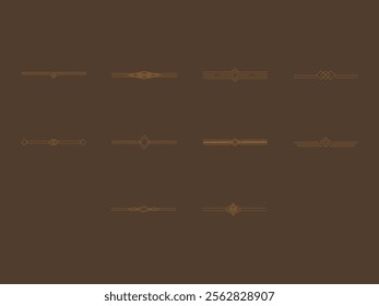 Gold Elegant Line Element Set