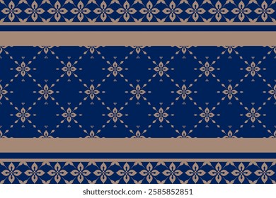 Gold Elegant Ornamental Damask Pattern with Floral Motifs on Blue Background,.Vector Illustration for Elegant Textile design for wrapping,dress, silk, scarf, background, textile, carpet.
