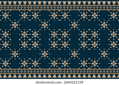 Gold Elegant Ornamental Damask Pattern with Floral Motifs on Blue Background,.Vector Illustration for Elegant Textile design for wrapping,dress, silk, scarf, background, textile, carpet.