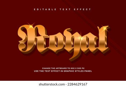 Gold elegant Royal editable text effect template