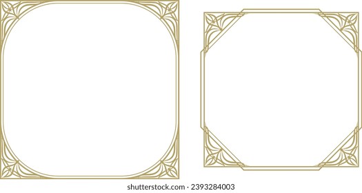 gold elegant square decorative frame.