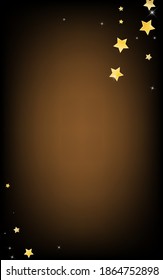 Fondo marrón vector de estrellas elegantes de oro. Borde de brillo gráfico. Diseño espumoso. Fondo del brillo de la ventana amarilla.