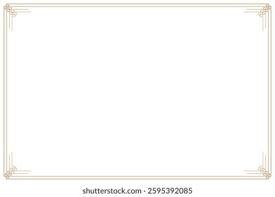 Gold elegant Vintage Border Frame with Ornate Corners. 414