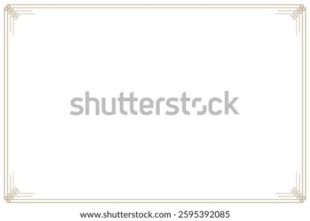 Gold elegant Vintage Border Frame with Ornate Corners. 414