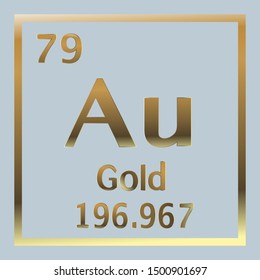Gold element number 79 of the Periodic Table of the Elements - Chemistry Vector illustration