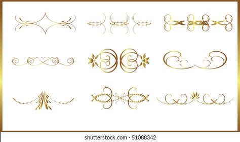 gold elements for design . Vector