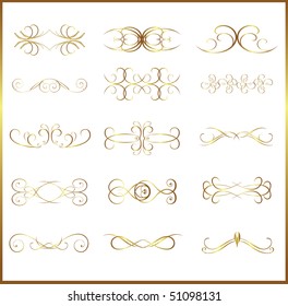 gold elements for design . Vector