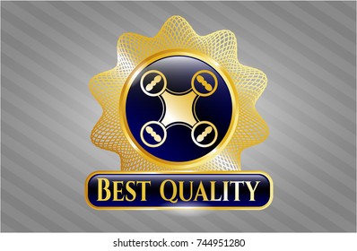  Gold emblem with air drone icon and Best Quality text inside