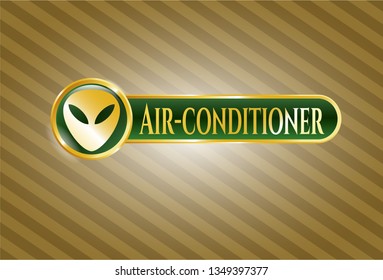  Gold emblem with alien icon and Air-conditioner text inside