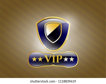  Gold emblem with armor icon and VIP text inside