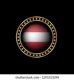 gold emblem with austria flag. austria premium quality badge.gold made in austria label.