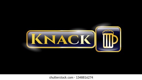  Gold emblem or badge with beer jar icon and Knack text inside