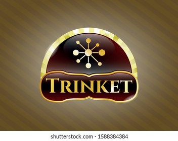  Gold emblem or badge with business network icon and Trinket text inside