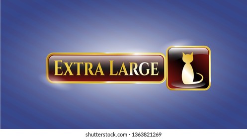  Gold emblem or badge with cat icon and Extra Large text inside