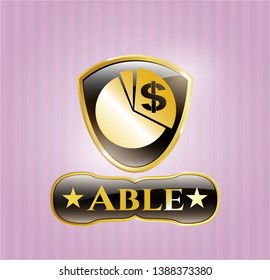 Gold emblem or badge with chart icon and Able text inside