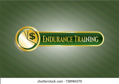  Gold emblem or badge with chart icon and Endurance Training text inside