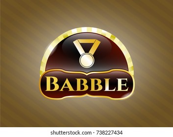  Gold emblem or badge with medal icon and Babble text inside