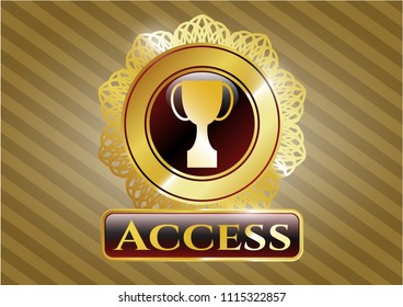  Gold emblem or badge with trophy icon and Access text inside