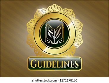  Gold emblem with book icon and Guidelines text inside