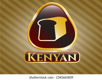  Gold emblem with bread icon and Kenyan text inside