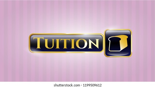  Gold emblem with bread icon and Tuition text inside