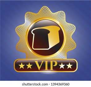 Gold emblem with bread icon and VIP text inside