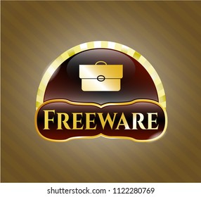  Gold emblem with briefcase icon and Freeware text inside